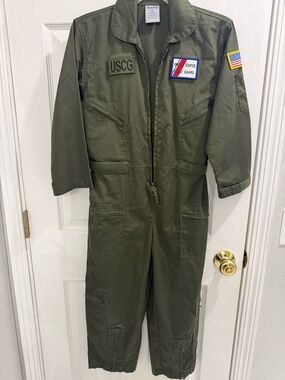 Kids Olive Green USCG Flight Suit Costume